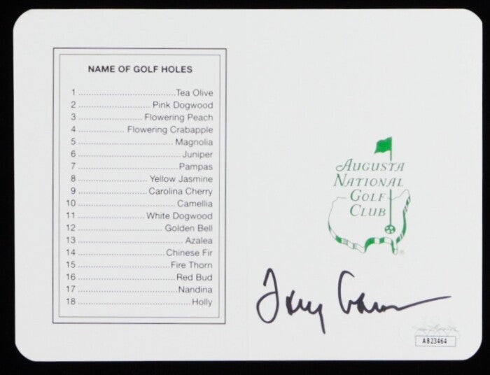 Tommy Aaron Former PGA Golfer Signed 5x6 Augusta National Golf Club Scorecard (JSA)