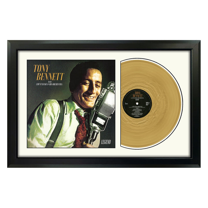 Tony Bennett and the Count Basie Orchestra Legend Genuine Vinyl Record & Cover Professionally Framed Wall Display with a White Mat