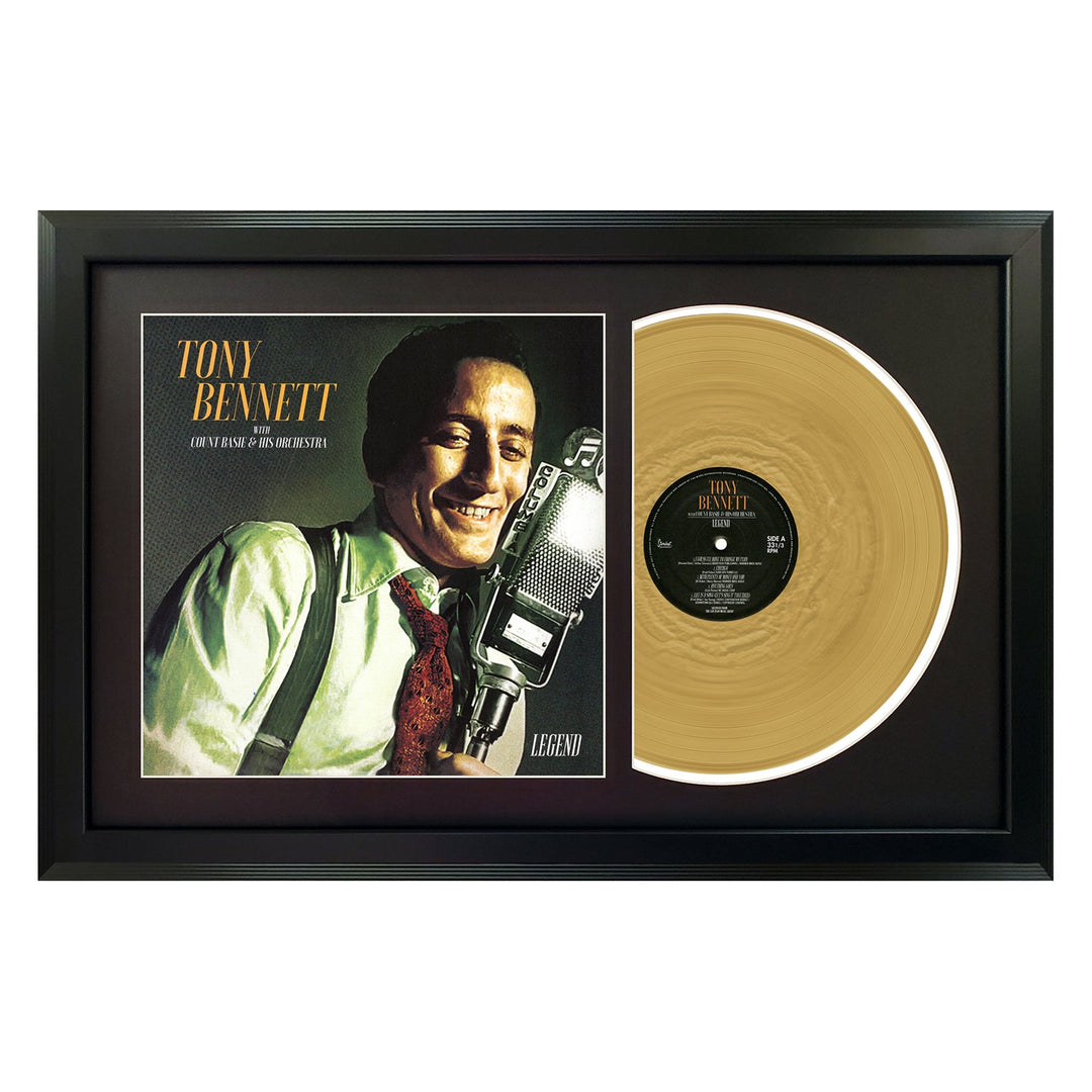 Tony Bennett and the Count Basie Orchestra Legend Genuine Vinyl Record & Cover Professionally Framed Wall Display with a Black Mat
