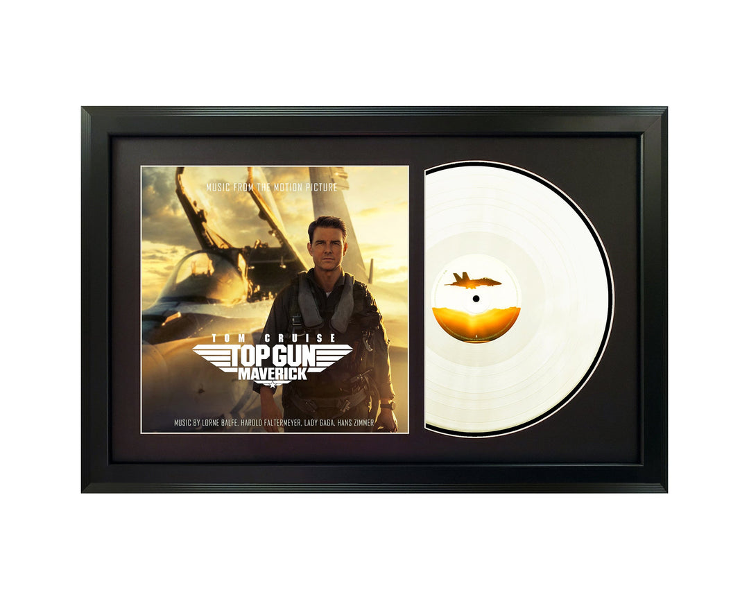 Top Gun Maverick Genuine Vinyl Record Soundtrack & Cover Professionally Framed Display with a Black Mat
