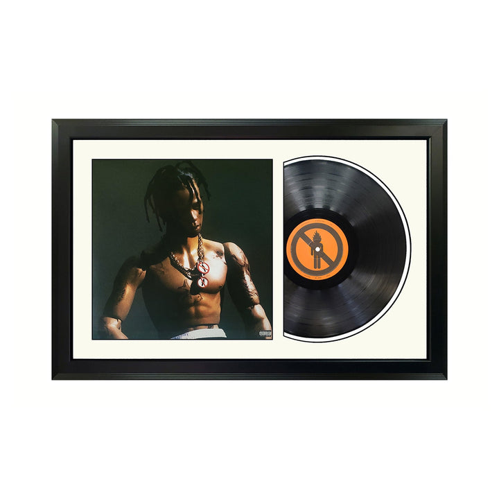 Travis Scott Rodeo Genuine Vinyl Record & Cover Professionally Framed 17.5  x 26.5  Wall Display with a White Mat