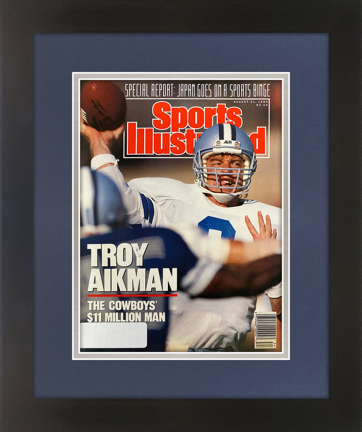 Troy Aikman Dallas Cowboys Vintage Sports Illustrated Magazine August 21, 1989 Original Issue Matted and Professionally Framed