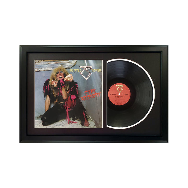Twisted Sister Stay Hungry Genuine Vinyl Record & Cover Professionally Framed Wall Display with a Black Mat