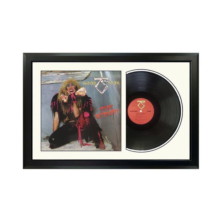 Twisted Sister Stay Hungry Genuine Vinyl Record & Cover Professionally Framed Wall Display with a White Mat