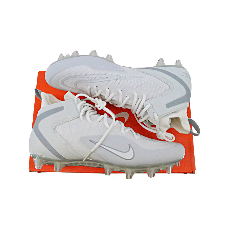 2023 USFL Issued White Nike Alpha Huarache 8 Elite Lax High Top Cleats   1