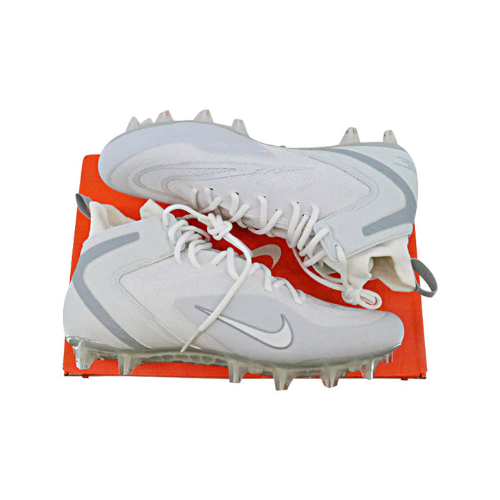 2023 USFL Issued White Nike Alpha Huarache 8 Elite Lax High Top Cleats   1