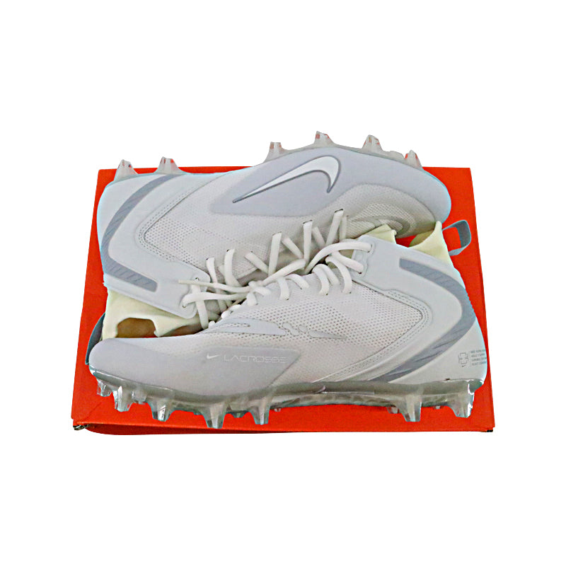 2024 USFL Issued White Nike Alpha Huarache 8 Elite Lax High Top Cleats   2