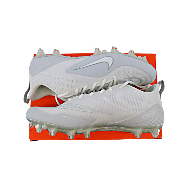 2023 USFL Issued White Nike Alpha Huarache 8 Pro Lax Cleats 