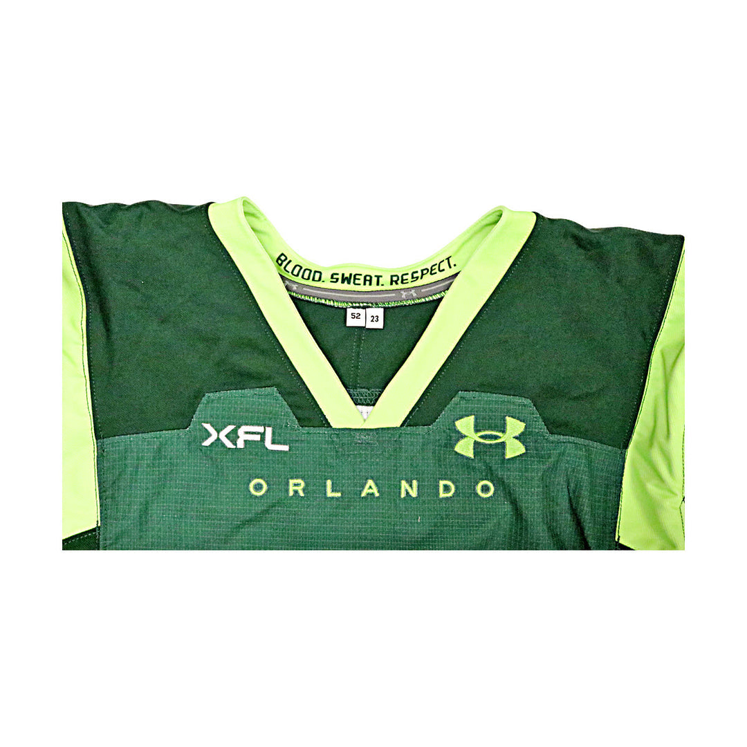 Orlando Guardians 2023 XFL Season Issued Blank Green Jersey - Size 52