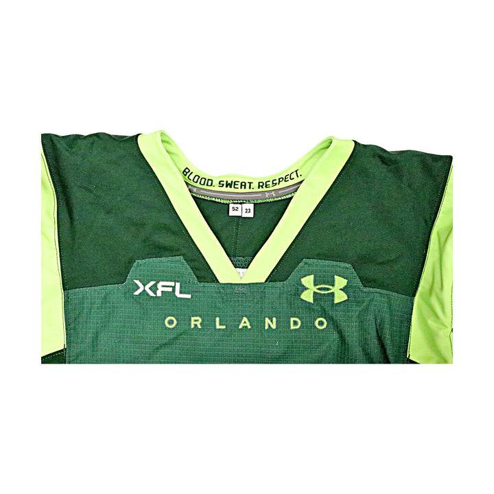 Orlando Guardians 2023 XFL Season Issued Blank Green Jersey - Size 52