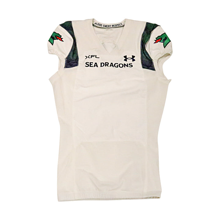 Seattle Sea Dragons 2023 XFL Season Issued Blank White Jersey - Size 40