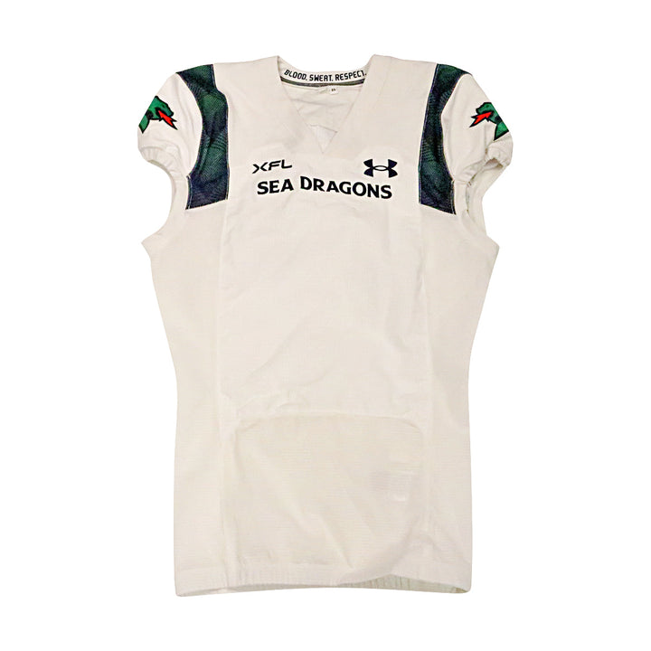 Seattle Sea Dragons 2023 XFL Season Issued Blank White Jersey - Size 42
