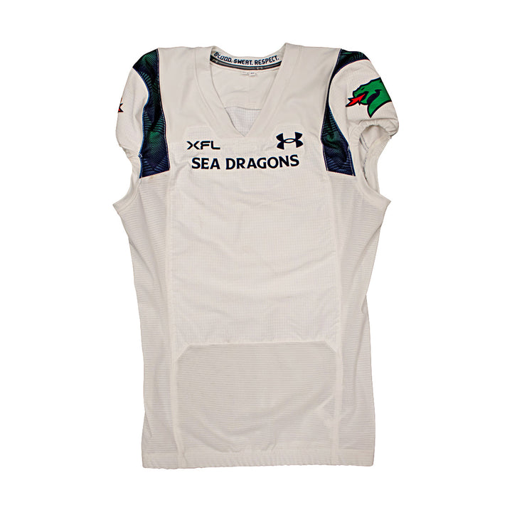 Seattle Sea Dragons 2023 XFL Season Issued Blank White Jersey - Size 44