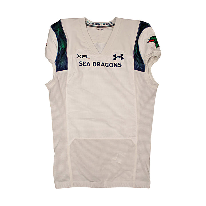 Seattle Sea Dragons 2023 XFL Season Issued Blank White Jersey - Size 46