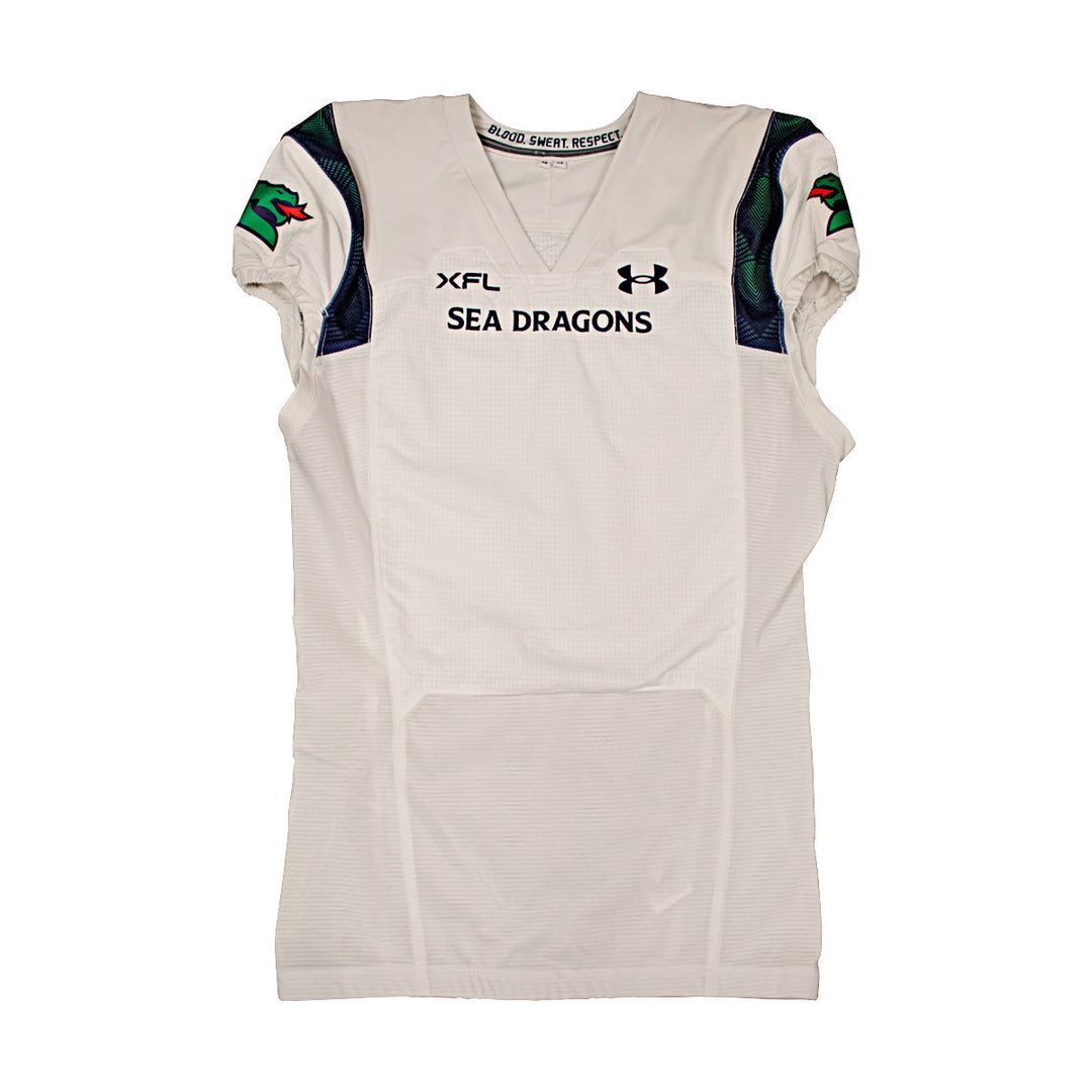 Seattle Sea Dragons 2023 XFL Season Issued Blank White Jersey - Size 48
