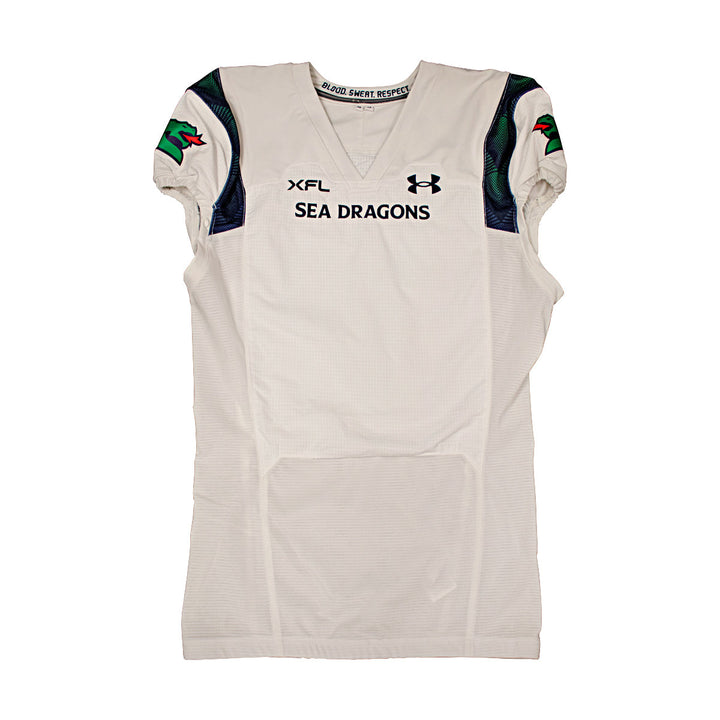 Seattle Sea Dragons 2023 XFL Season Issued Blank White Jersey - Size 48