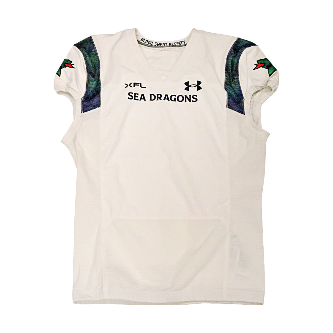 Seattle Sea Dragons 2023 XFL Season Issued Blank White Jersey - Size 50
