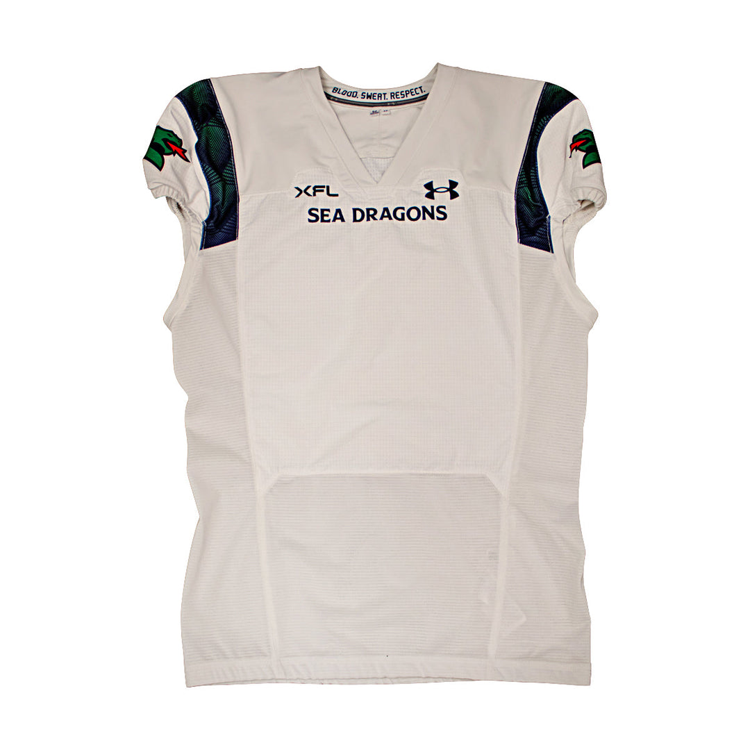 Seattle Sea Dragons 2023 XFL Season Issued Blank White Jersey - Size 52