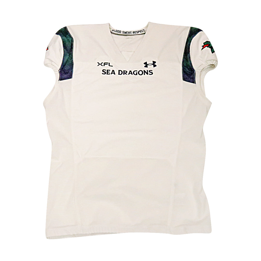 Seattle Sea Dragons 2023 XFL Season Issued Blank White Jersey - Size 54