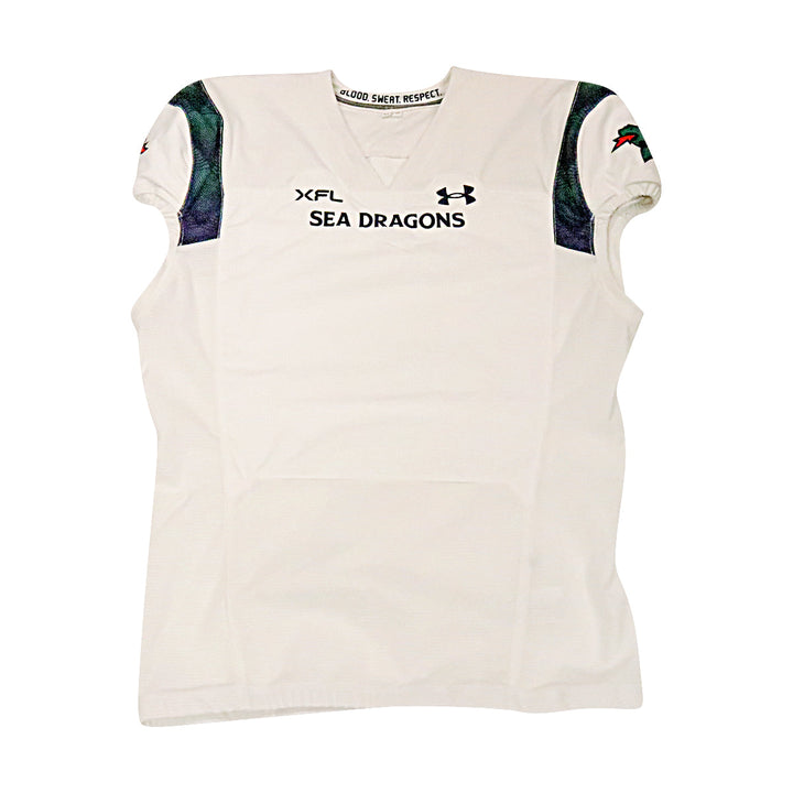 Seattle Sea Dragons 2023 XFL Season Issued Blank White Jersey - Size 54
