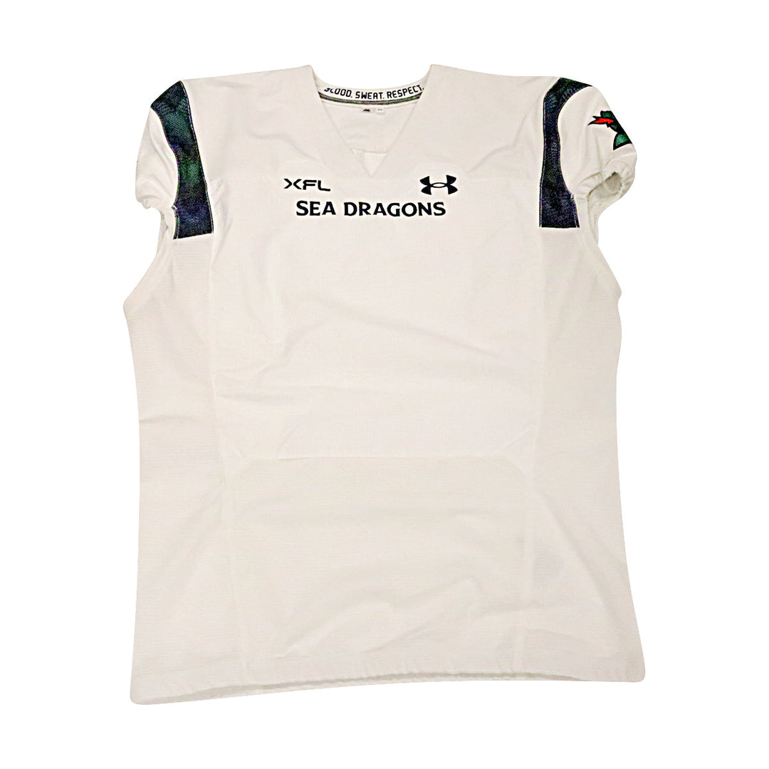 Seattle Sea Dragons 2023 XFL Season Issued Blank White Jersey - Size 56