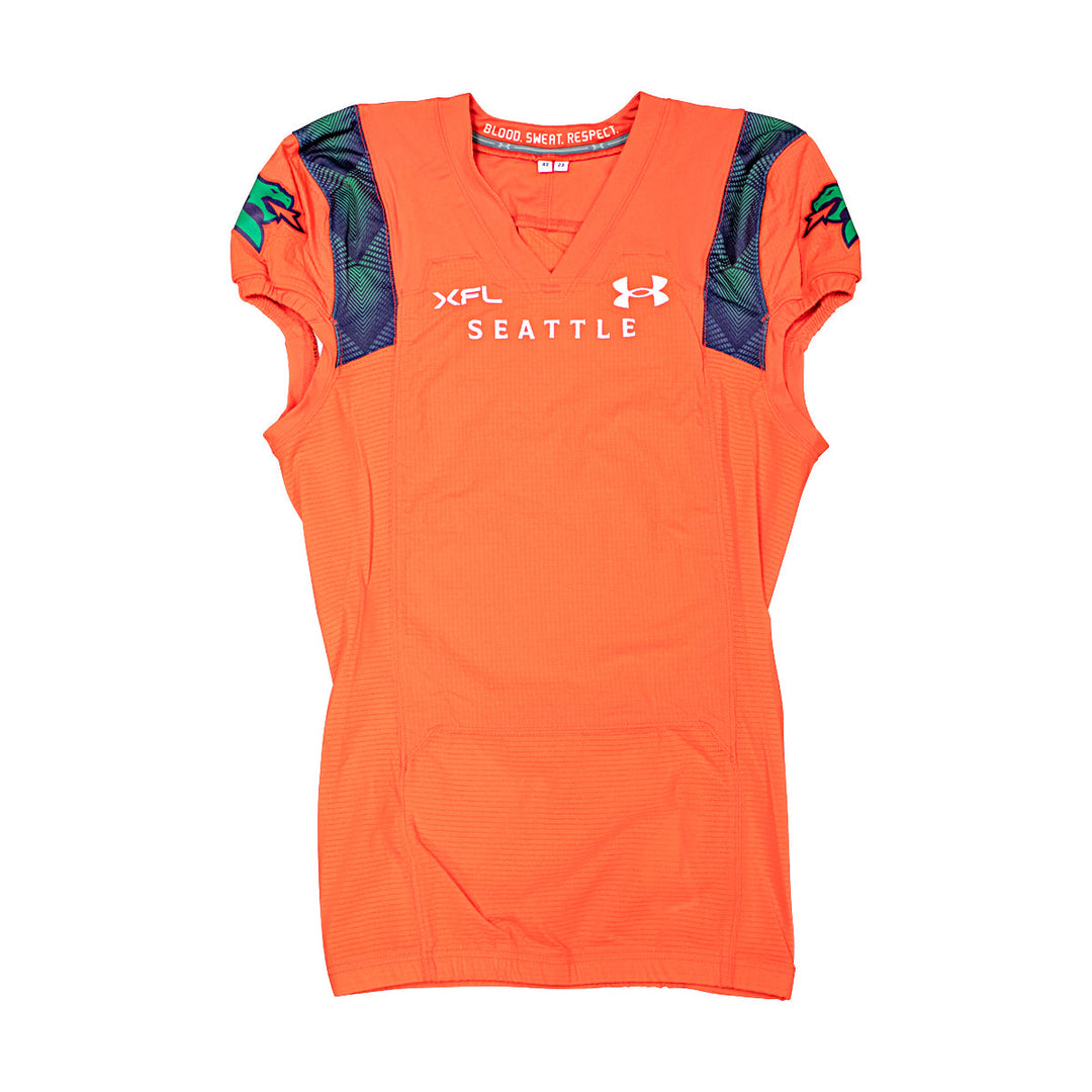 Seattle Sea Dragons 2023 XFL Season Issued Blank Orange Jersey - Size 42