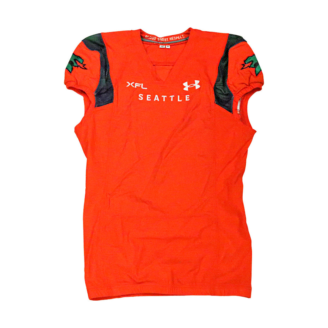 Seattle Sea Dragons 2023 XFL Season Issued Blank Orange Jersey - Size 46