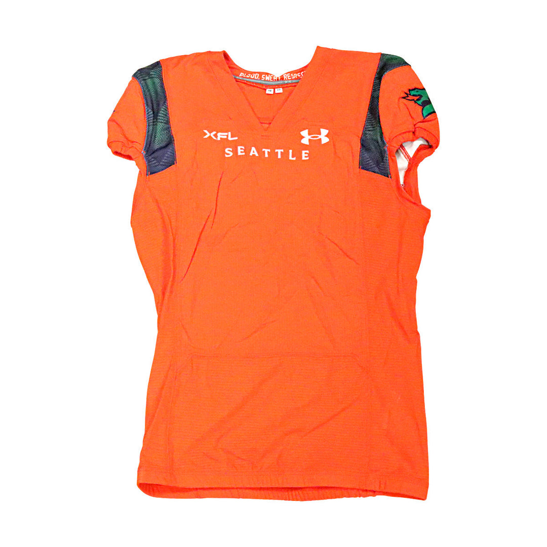 Seattle Sea Dragons 2023 XFL Season Issued Blank Orange Jersey - Size 48