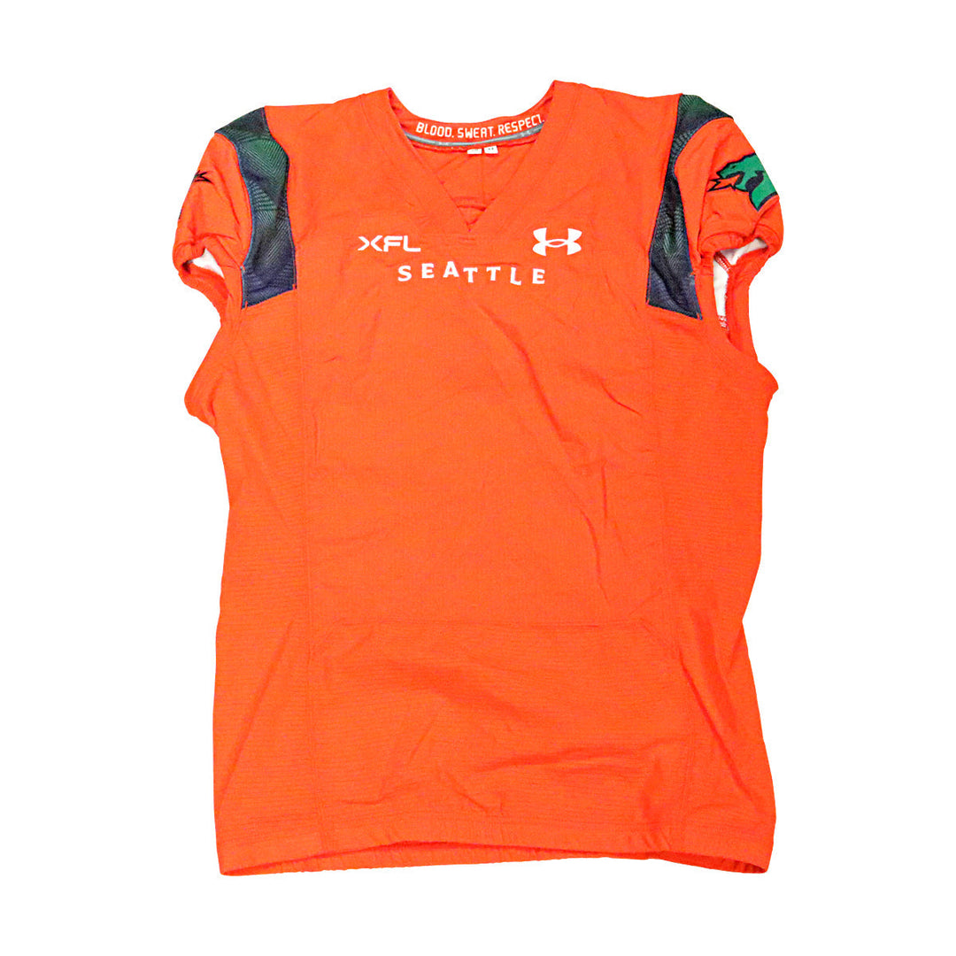 Seattle Sea Dragons 2023 XFL Season Issued Blank Orange Jersey - Size 50