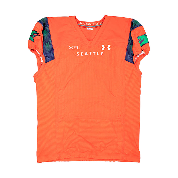 Seattle Sea Dragons 2023 XFL Season Issued Blank Orange Jersey - Size 54