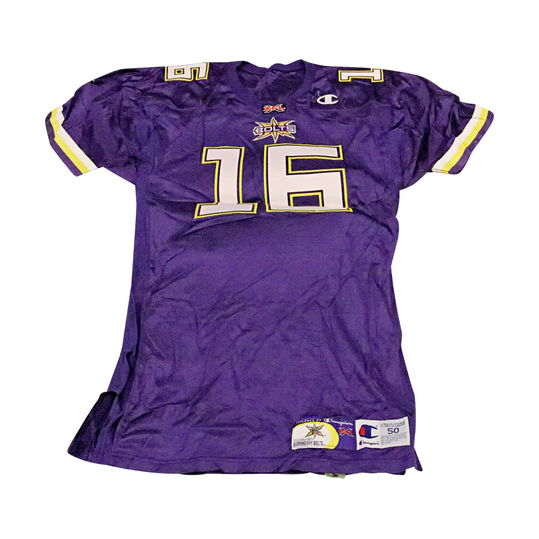 Mark Washington Birmingham Thunderbolts 2001 Game Used Home Jersey Size 50 +2