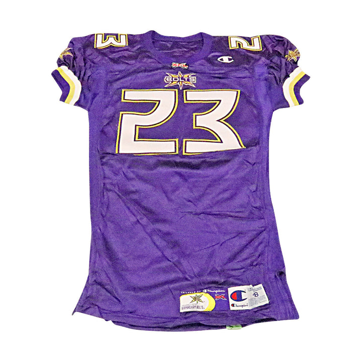 Sedrick Curry Birmingham Thunderbolts 2001 Game Used Home Jersey Size 48 +2