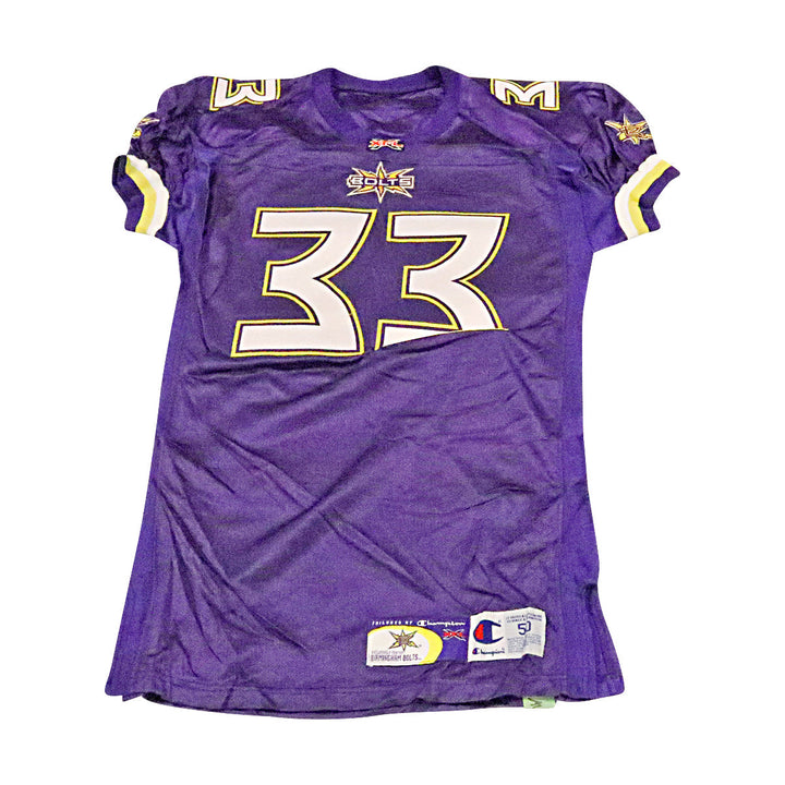 James Bostic Birmingham Thunderbolts 2001 Game Used Home Jersey Size 48 Nameplate Removed