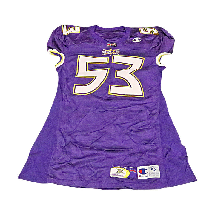 Keith Franklin Birmingham Thunderbolts 2001 Game Used Home Jersey Size 52 +2 Linemen Cut