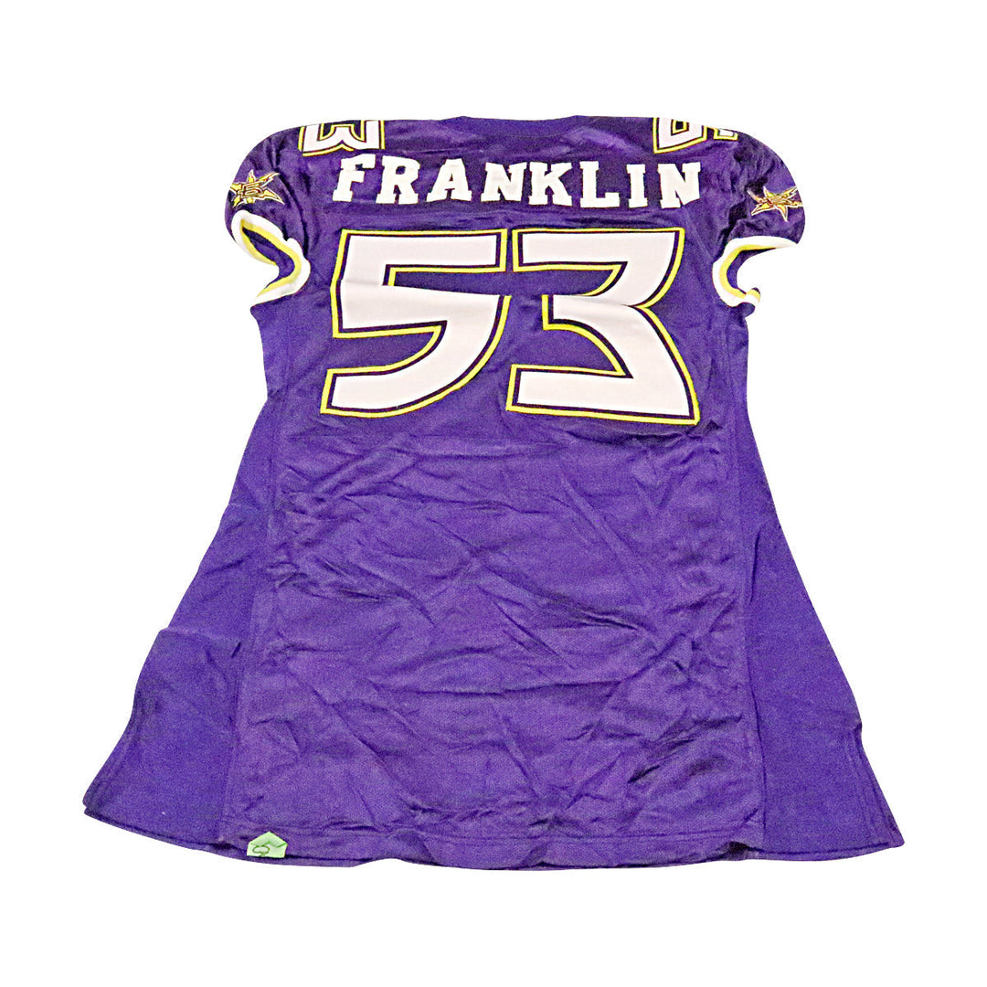 Keith Franklin Birmingham Thunderbolts 2001 Game Used Home Jersey Size 52 +2 Linemen Cut