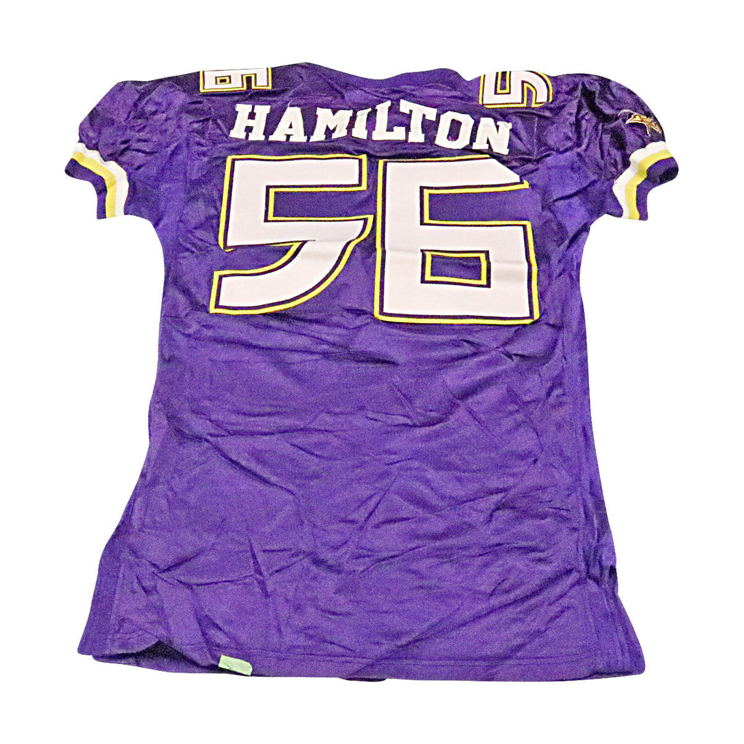Malcolm Hamilton Birmingham Thunderbolts 2001 Game Used Home Jersey Size 52 +2