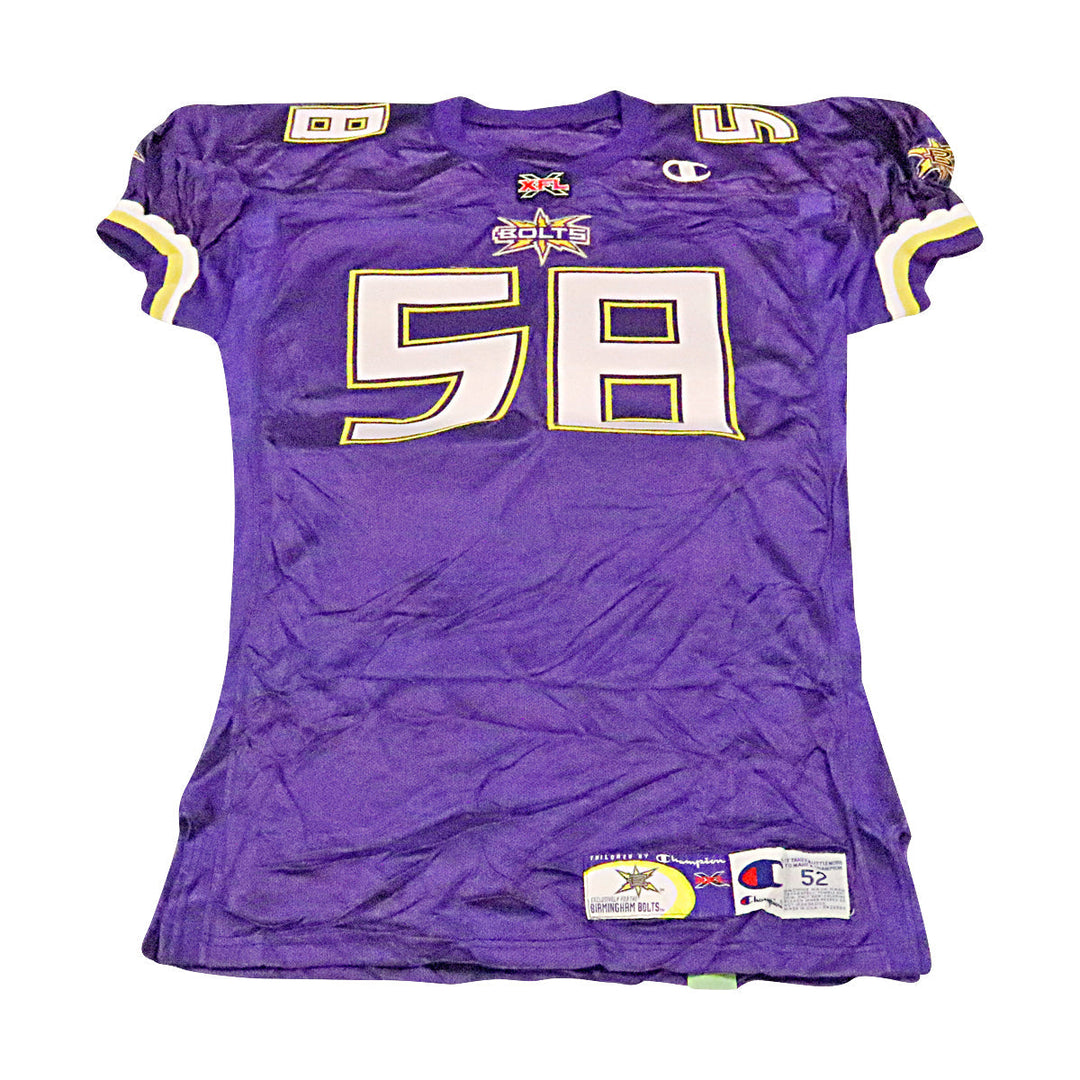 Charles Preston Birmingham Thunderbolts 2001 Game Used Home Jersey Size 52 +2