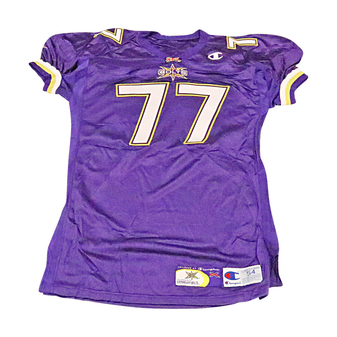 Mike Edwards Birmingham Thunderbolts 2001 Game Used Home Jersey Size 54 +2 Linemen Cut