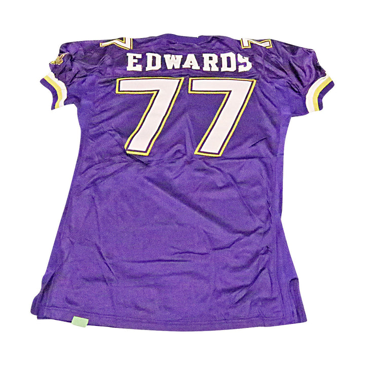 Mike Edwards Birmingham Thunderbolts 2001 Game Used Home Jersey Size 54 +2 Linemen Cut