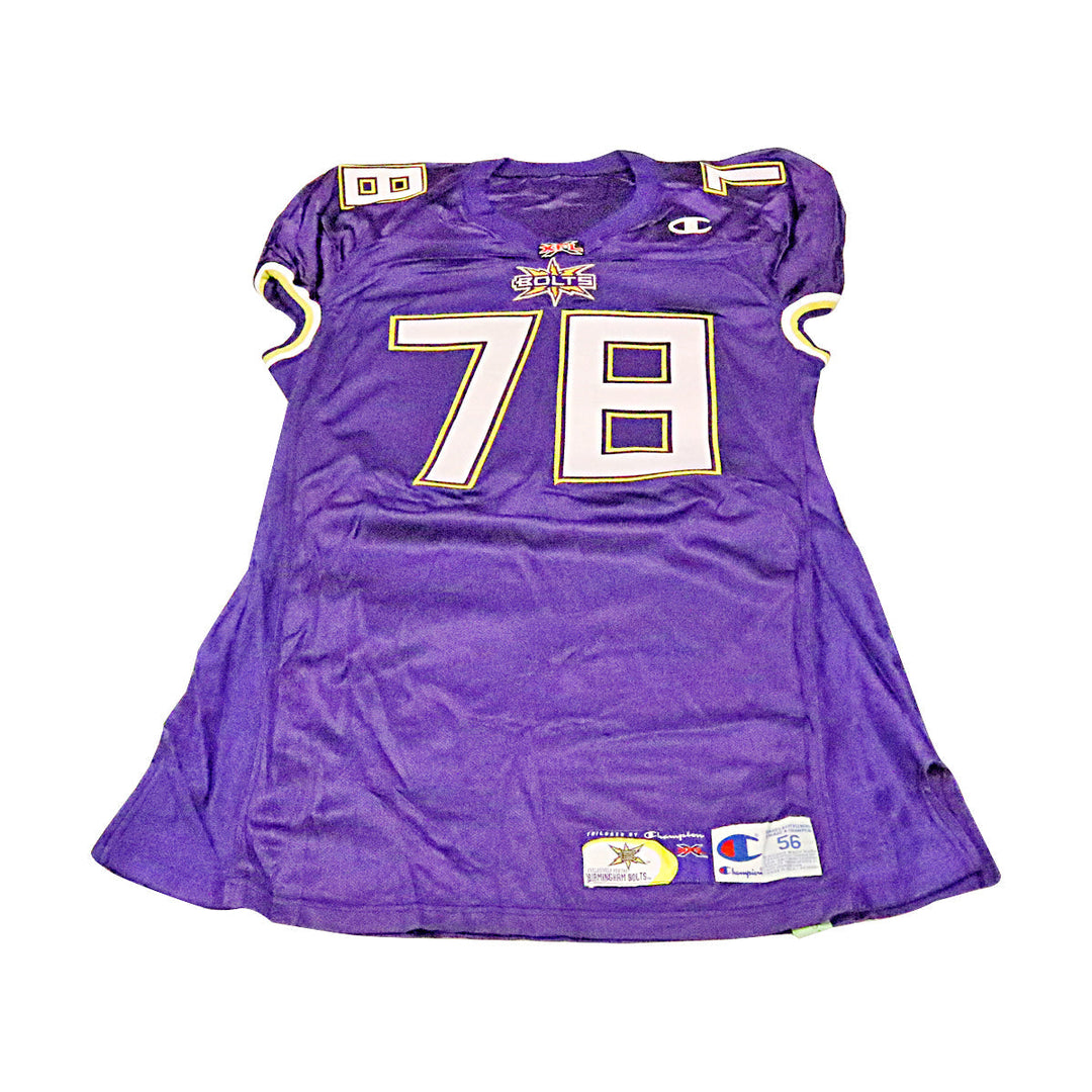 Ozell Powell Birmingham Thunderbolts 2001 Game Used Home Jersey Size 56 +2 Linemen Cut