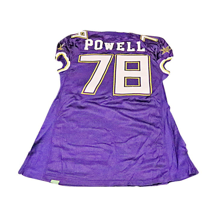 Ozell Powell Birmingham Thunderbolts 2001 Game Used Home Jersey Size 56 +2 Linemen Cut