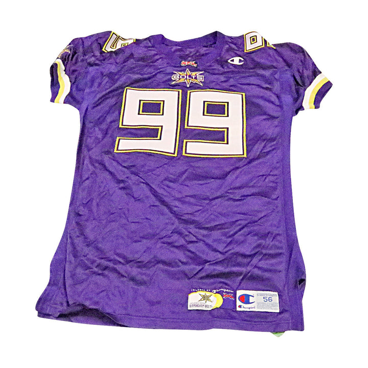 Eric Kerley Birmingham Thunderbolts 2001 Game Used Home Jersey Size 56 +2