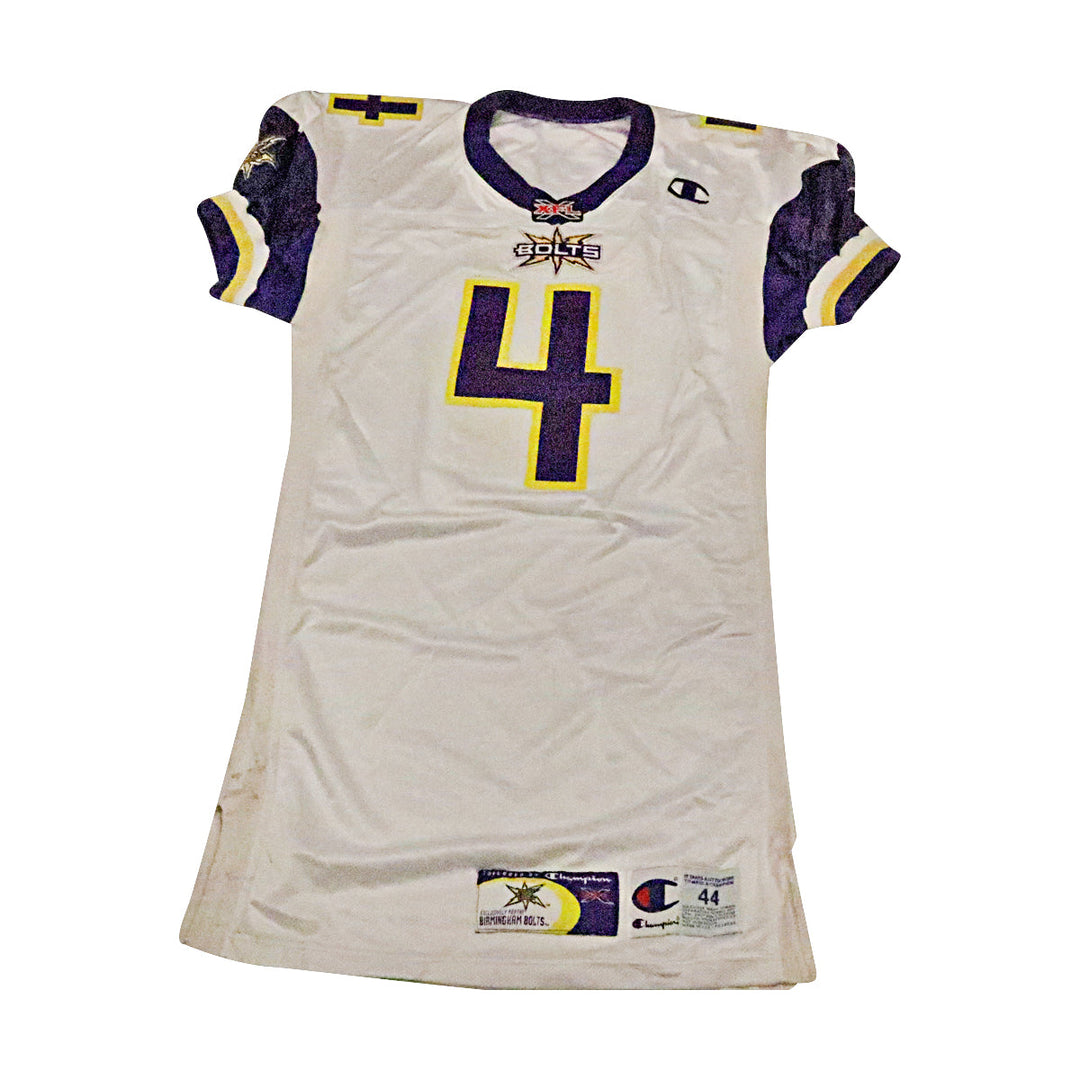 Joe Douglass Birmingham Thunderbolts 2001 Game Used Away Jersey Size 44+2