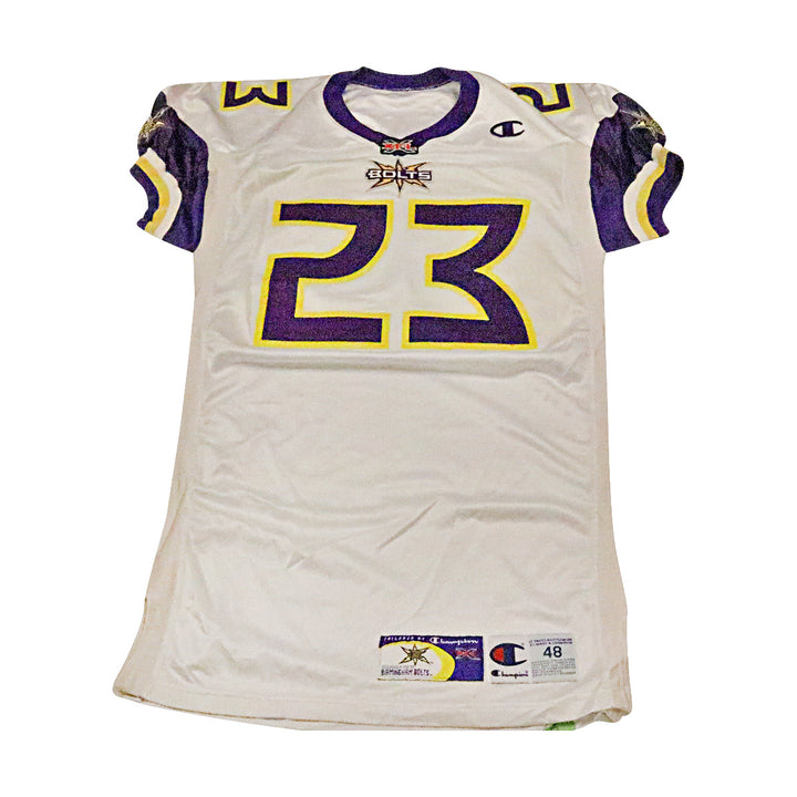Sedrick Curry Birmingham Thunderbolts 2001 Game Used Away Jersey Size 48 +2