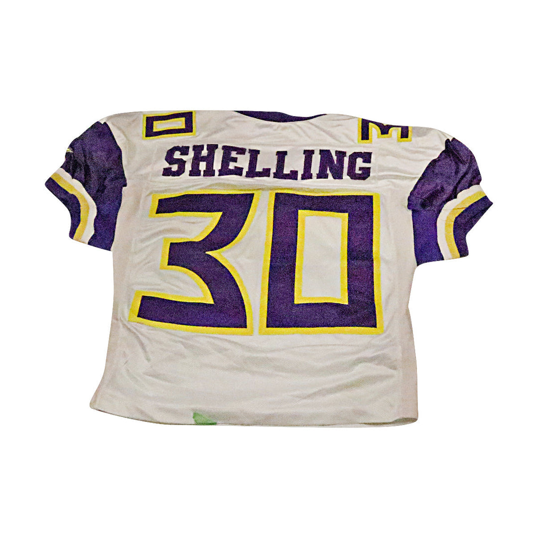 Chris Shelling Birmingham Thunderbolts 2001 Game Used Away Jersey Size 44 Short