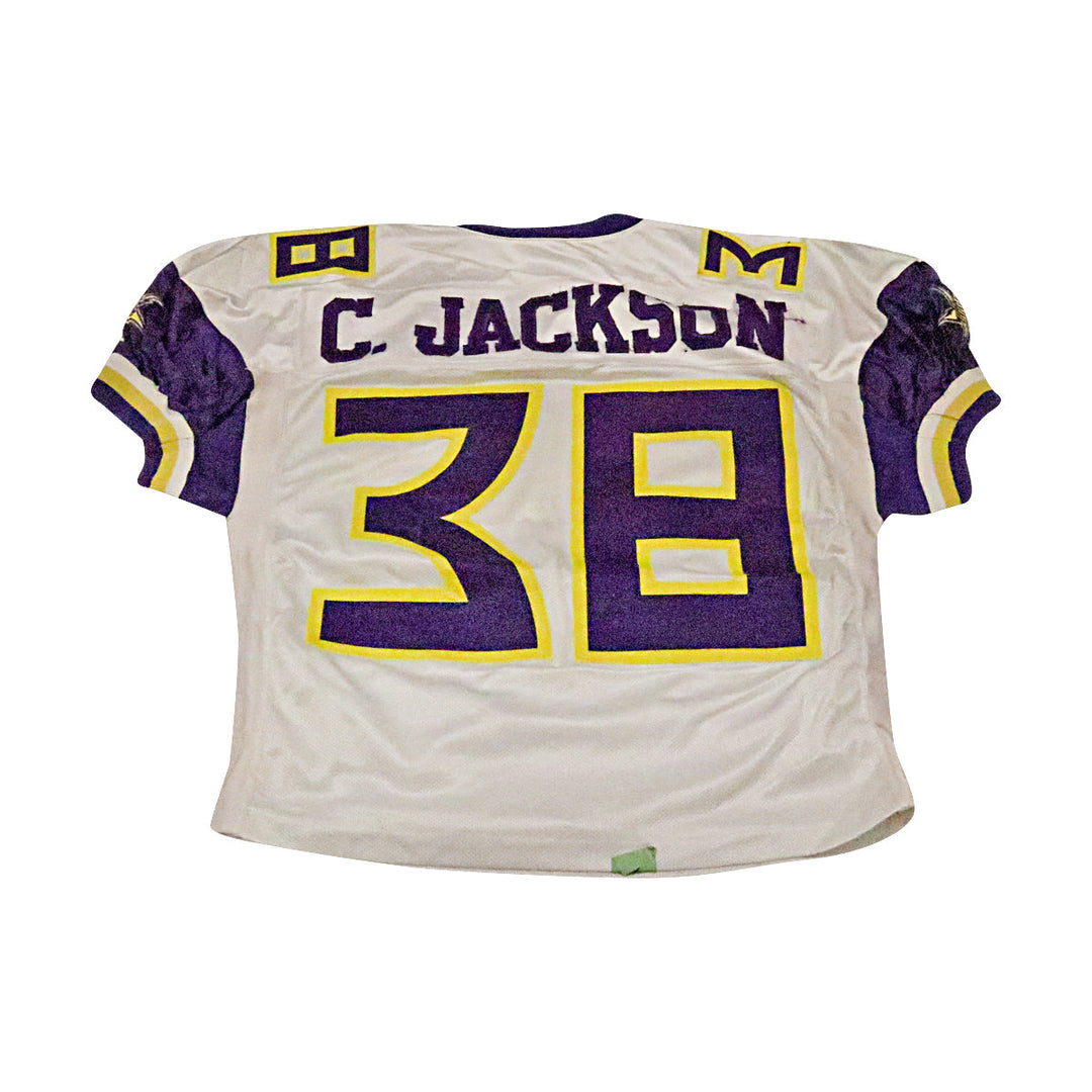Calvin Jackson Birmingham Thunderbolts 2001 Game Used Away Jersey Size 50 Short