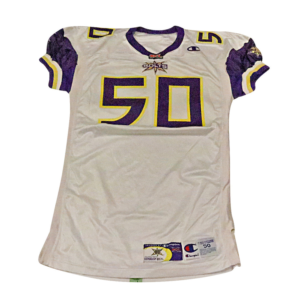 James Willis Birmingham Thunderbolts 2001 Game Used Away Jersey Size 50 +2