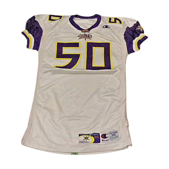 James Willis Birmingham Thunderbolts 2001 Game Used Away Jersey Size 50 +2