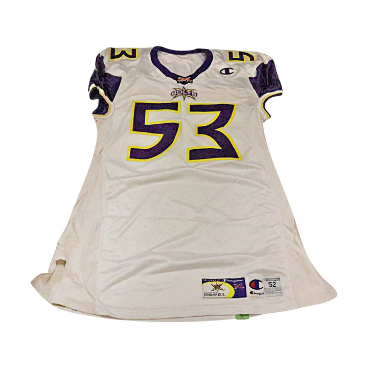 Keith Franklin Birmingham Thunderbolts 2001 Game Used Away Jersey Size 52 +2 Linemen Cut
