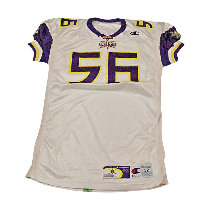 Malcolm Hamilton Birmingham Thunderbolts 2001 Game Used Away Jersey Size 52 +2